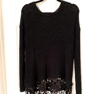 Black Sweater Lace Trim